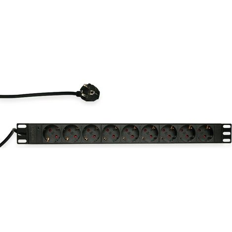logilink PDU9C03 barra de alimentación negra 9 tomas