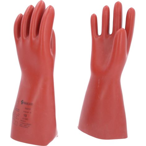 Gant de protection pour électricien à protection mécanique et thermique, taille 10, classe 0, rouge