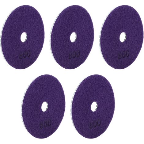 5 Disques Diamantés 4 Pouces Polissage Humide Meule Souple 800 Grit pour Marbre Granit Céramique Kit (1/5)