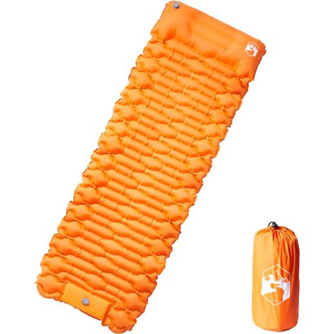 Selbstaufblasende Isomatte mit Kissen Orange