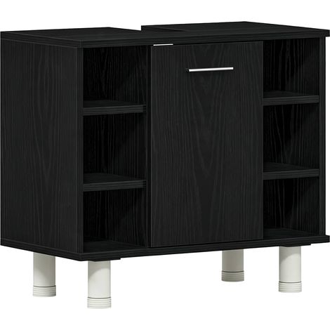 Maison Exclusive - Badezimmerschrank Schwarz Eichen-Optik 60 x 32 (1/5)