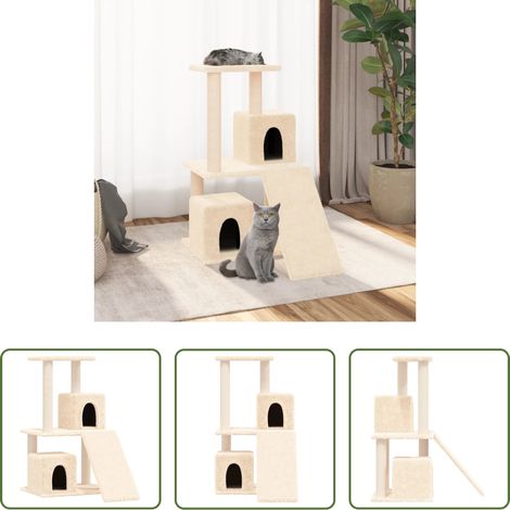 vidaXL Rascador para gatos con postes de sisal color crema 82 cm (1/5)