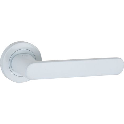 Manilla roseta redonda aluminio blanca R-210 puerta interior (1/5)