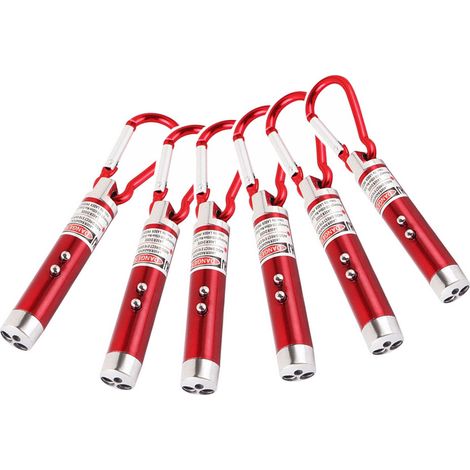 Linterna LED miniatura de aluminio de 11,6 cm con sensor UV - Puntero láser para gatos y acampada. (1/5)