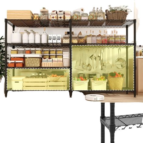 Étagère de rangement en métal, 4 niveaux, Dimensions 150x35x151 cm, Charge maximale 120 kg par niveau, Capacité totale 600 kg, Étagères à hauteur réglable (1/5)
