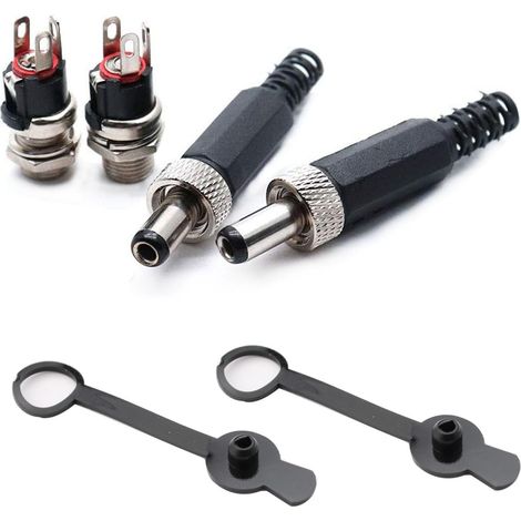 2pcs Connecteur Alimentation 5,5mm x 2,5mm, Kit Prise DC 12v À Souder, Pour Électronique Audio