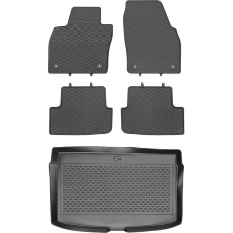 Volkswagen Polo VI Hatchback a partir de 2018 SET - Alfombrillas de goma para coche + alfombrilla para maletero