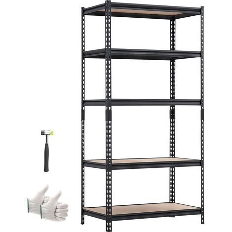 VEVOR Etagere Rangement 5 Niveaux Reglables 923x415x1813 mm Charge Lourde, Etagere Modulable, Capacite de Charge Totale 907,2 kg, Rayonnage Metallique pour Garage, Cave, Atelier, Entrepot et Debarras (1/5)