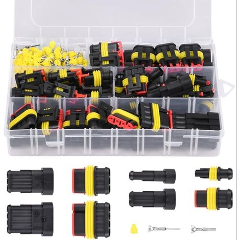Connecteurs Étanches, Kit Broches Voiture Connecteur Électrique (1/2/3/4 Broches), Connecteurs Electriques pour Moto, Voiture, Camion, Bateau, Caravane, Quad, Jet Ski (1/5)