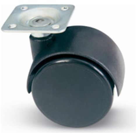 4PZ RUOTA NYLON GEMELLARE CON PIASTRA MM.40 (1/2)