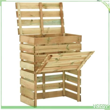 Composteur de jardin à lattes - FAFEICY - 3078138 - Pin imprégné vert - 80x50x100 cm - Lot de 4 (1/5)