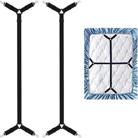 2PCS Sangles de Support de Drap Tendeur Drap Housse Pince Drap Housse Matelas Sangles de Support de Drap de lit Longues DRAP HOUSSE (1/3)