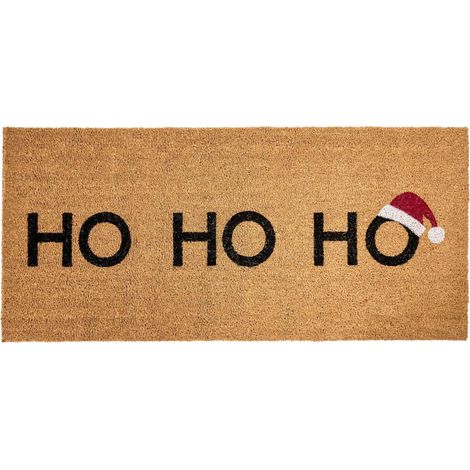 Zerbino di benvenuto in cocco Xmas Merry Christmas Motif Antiscivolo 55 x 120 cm Naturale Palakpakin (1/5)