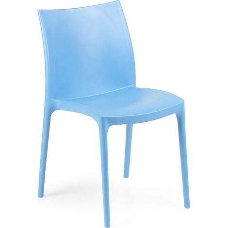 Sedia da Esterno Grover, una Sedia, Impilabile Made in Italy, Peso Supportato 120 kg, Azzurro