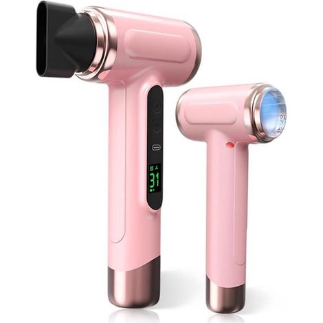 Sèche-Cheveux Sans Fil Rose Tendre Compact et Léger - Sèche-Cheveux Rechargeable Portable pour Voyage et Usage Quotidien (1/5)