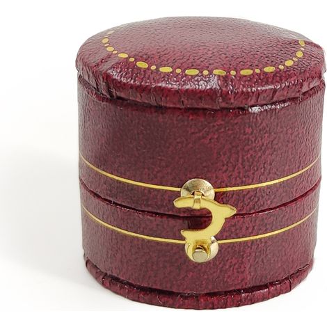 Boîte à bagues vintage bijoux présentoir organisateur boîte sortie en cuir PU(rouge) (1/5)