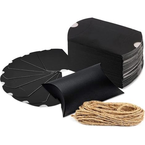Allecto plus – 100 Stück Kraftpapier-Kissenboxen für Hochzeiten, Geburtstage und Weihnachtsfeiern (1/5)
