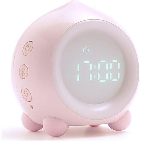Peach Fun Réveil pour Enfants Éclairage Numérique LED Réveil Veilleuse Filles Garçons Jour et Nuit Enfants Volume RéglabL191 (1/5)