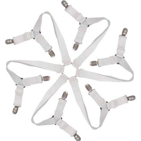 Verstellbare elastische Bettlaken-Befestigungen – Für Bett, Matratze, Bettdecke, Sofa – 6 Stück (1/5)