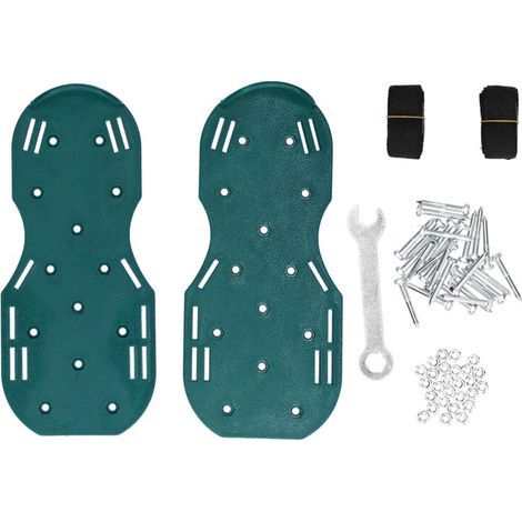 Sandales aérateur de pelouse en copolypropylène vertes – idéales pour cour, patio, jardin et travaux de terrassement (1/5)