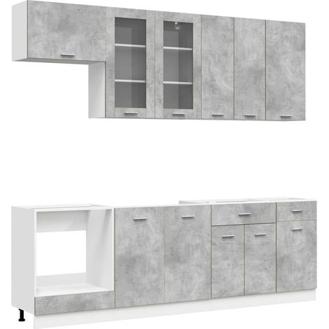 Kitchen Unit LYON 8 pcs Concrete Grey Engineered Wood vidaXL (1/5)