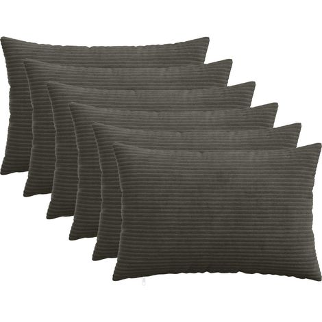 Kissenbezug 6 pcs HEERLEN Anthrazit 40 x 60 cm Cord vidaXL