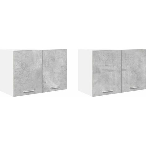 Maison Exclusive - Armadio pensile 2 pcs Grigio Cemento e Bianco 60 x 31 x 40 cm