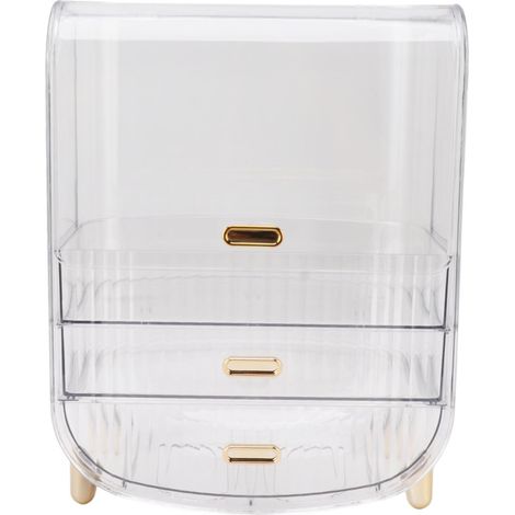 Organisateur de beauté pour la maison ou la chambre étudiante, commode, étui de rangement, couvercle pour masque facial et rouge à lèvres, tiroirs, étagère transparente (1/5)