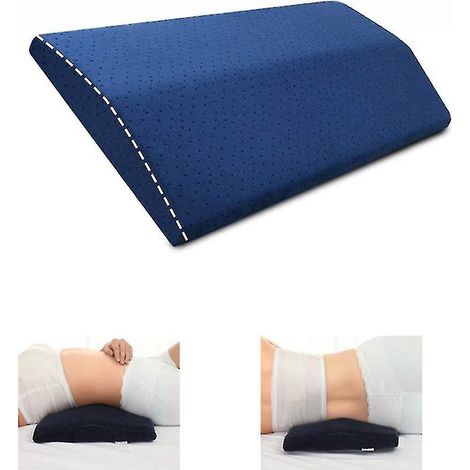 Oreiller lombaire en forme de coin, oreiller orthopédique de soutien lombaire, oreiller en mousse à mémoire de forme pour soulager la sciatique, les douleurs cervicales ou aux jambes pendant la grosse (1/5)