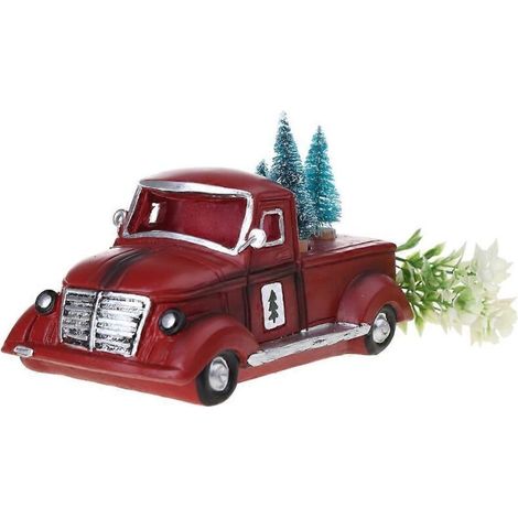 Décoration de table en forme de camion rouge vintage illuminé, style ferme (1/5)