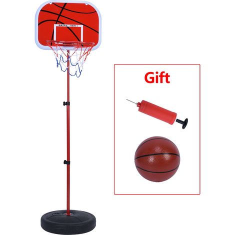 Système de panier de basketball ajustable en hauteur avec cerceau, panneau et filet pour enfants (1/5)