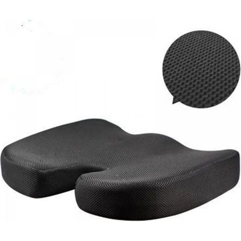 Coussin Chaise Bureau - Coussin Ergonomique et Orthopédique en Mousse à Mémoire de Forme – Noir, Large (1/5)
