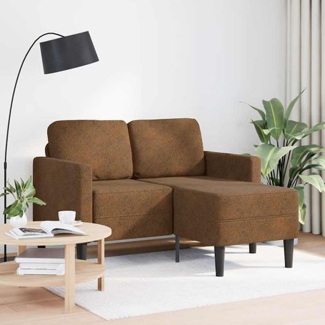 vidaXL Canapé 2 places avec méridienne en L marron 125 cm similicuir (1/5)