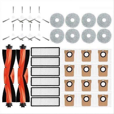Accessoires pour aspirateur robot Xiaomi X20+/X20 Plus : brosse latérale principale, filtre HEPA, sac à poussière (1/5)