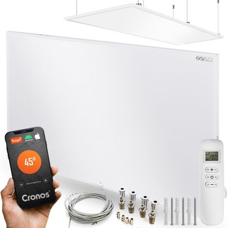 Ensemble de panneaux chauffants infrarouges Cronos Graphene PRO CGP-580TWP Blanc + fixation au plafond (1/5)