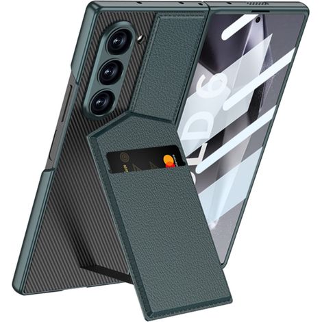 Custodia per Samsung Galaxy Z Fold6 5G, con porta carte e supporto integrato, colore verde. (1/2)