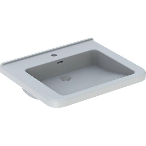 Geberit 300 Comfort Square lavabo pour fauteuil roulant avec trou de robinet avec trop-plein 65x55x15.5cm inclus KeraTect blanc (1/3)