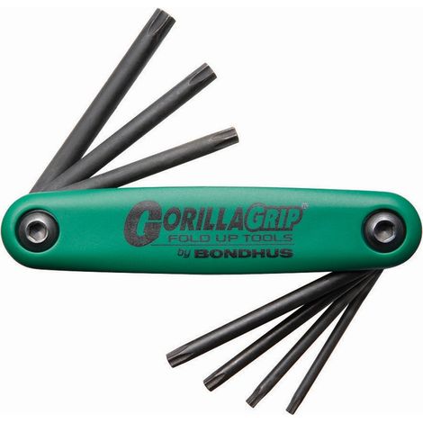 GorillaGrip® Messer mit 7 manipulationssicheren Torx-Schlüsseln TR7 - TR25  Bondhus 12636