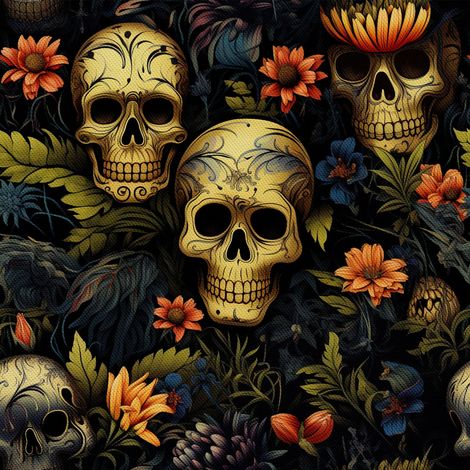 Tela Oxford decorativa para exteriores - Motivo de calavera I DX4087 (1/5)