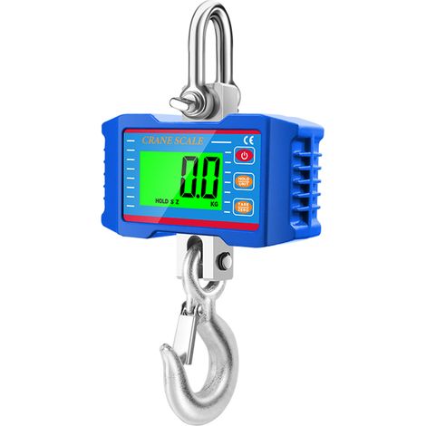 Balance suspendue numérique de grue 1000KG, robuste balance industrielle avec écran LCD rétroéclairé, changement d'unité et tare pour chantier de cons (1/5)