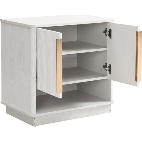 Zapatero moderno blanco con 2 puertas y hueco abierto 60 x 40 x 61 cm (1/5)