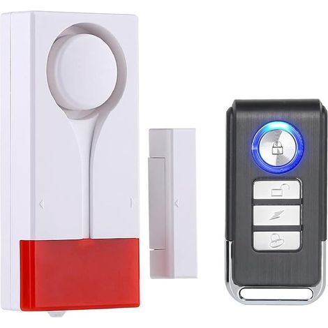 Alarme De Porte Fenêtre Ouverte, Télécommande sans Fil Capteur Magnétique Carillon Antivol Sécurité à Domicile Bricolage Protection pour Maison Appartement Garage Sécurité (1/5)