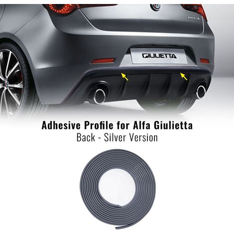 Profilo Adesivo per Dam Paraurti Alfa Giulietta con Biadesivo 3M APT - Colore: SILVER - Confezione: POSTERIORE