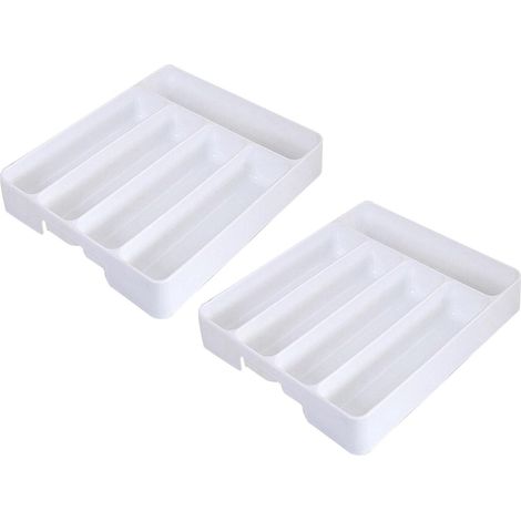 2 plateaux de rangement pour tiroirs, boîte de rangement pour couverts et cuillères, organisation de cuisine (1/5)