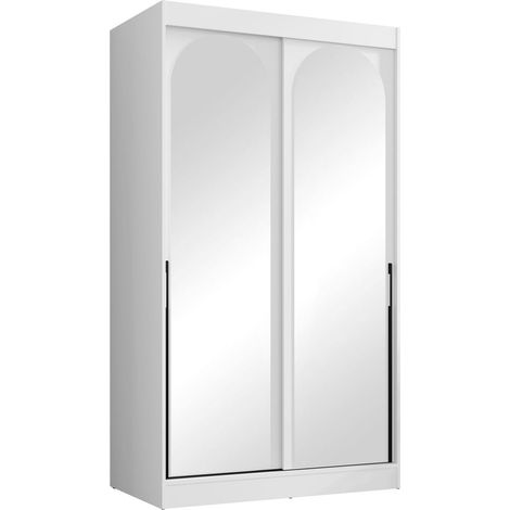 Armario Toledo 130, Blanco, 216x120x65cm, Puertas de armario: Correderas, Número de estantes: 0