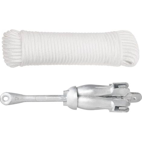 Ancre pliable avec corde argenté 8 kg fonte galvanisée à chaud CFW55128 (1/5)