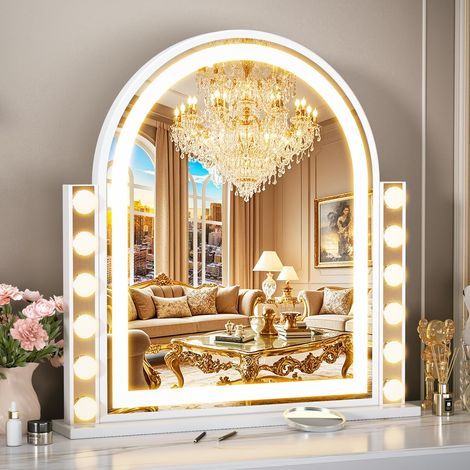 Miroir de maquillage lumineux avec 14 LED, port USB et 3 modes d'éclairage (1/5)