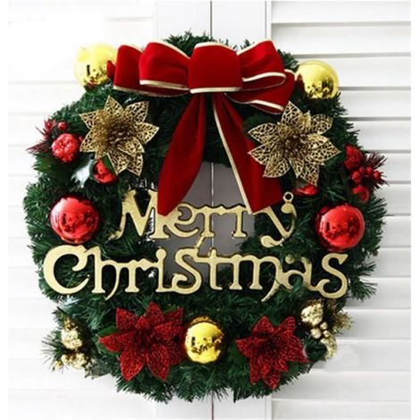 Couronne de Noël - WE806 - Poinsettia - Rouge - 30 cm (1/3)