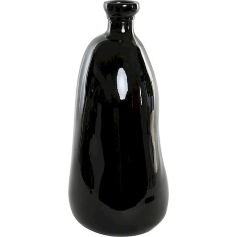 Vase organique noir en cristal recyclé style urban chic - noir profond organique (1/4)