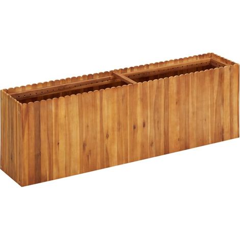 Jardinière Bois Acacia Massif 150 X 30 x 50 cm Très tendance. Jardin, Patio, Balcon (1/5)